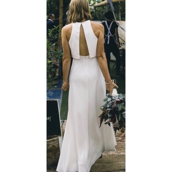 NWT Anthropologie BHLDN Jill Stuart Iva Crepe Maxi Dress Wedding Bridal Size 2 - Picture 3 of 14